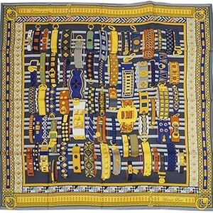 Hermes "Colliers De Chiens" Scarf 90 In Silk Twill